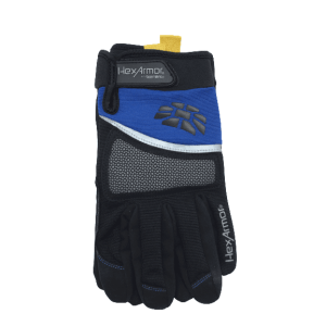 HexArmor Work Gloves / Elite Chrome Series / Mechanics 4018 / Black&Blue / Size 10/ XL